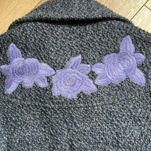 Sacred Threads Multicolor Floral Patchwork Boho Button-Up Coat Size L Junior - Picture 9 of 11